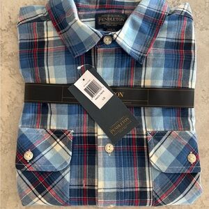 Pendleton Men's Multicolor Plaid Button Down Shirt- sz Large